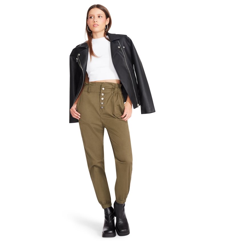 Pantalones Steve Madden Melanie Mujer Verde Oliva | ES ZJE428